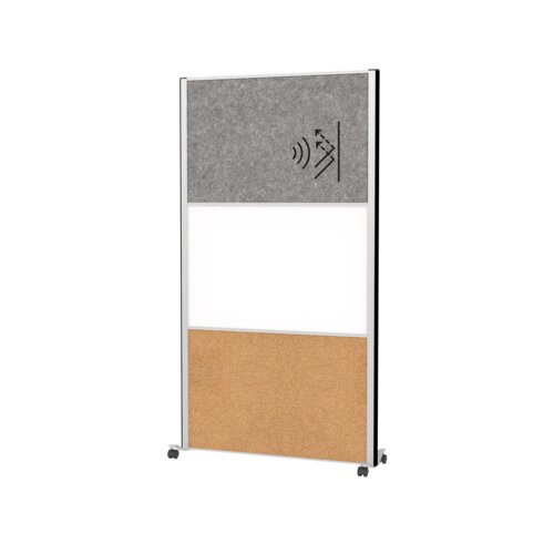 MAUL Stellwand MAULconnecto 1 x Pinntafel, 1 x Whiteboard, 1 x Akustikwand