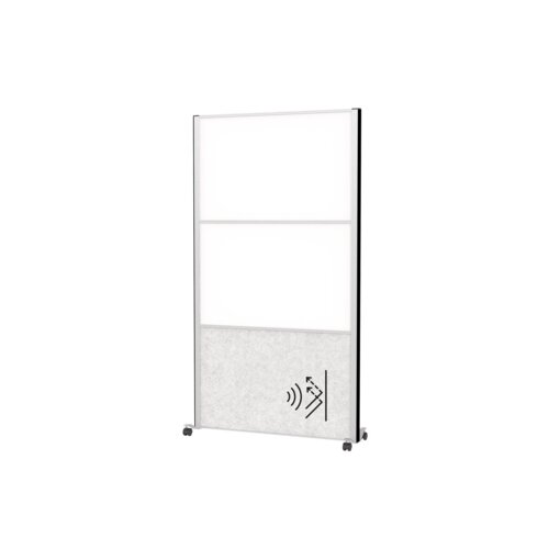 MAUL Stellwand MAULconnecto 1 x Akustikwand, 2 x Whiteboard weiß, hellgrau silber