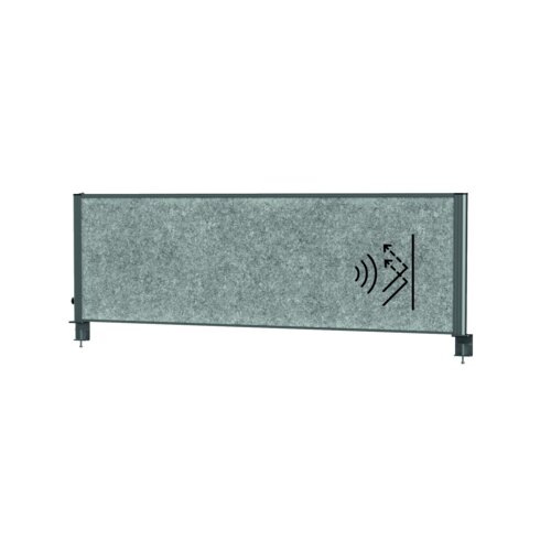 MAUL Tischtrennwand MAULconnecto Uplight 160 x 50 cm (B x H) dunkelgrau