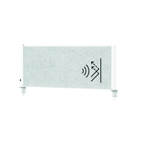 MAUL Tischtrennwand MAULconnecto Uplight 120 x 50 cm (B x H) hellgrau