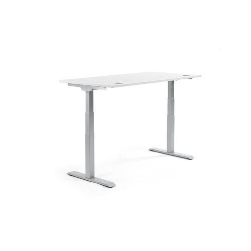 Schreibtisch FLEX MODUL 1.200 x 605-1.255 x 800 mm (B x H x T) alusilber