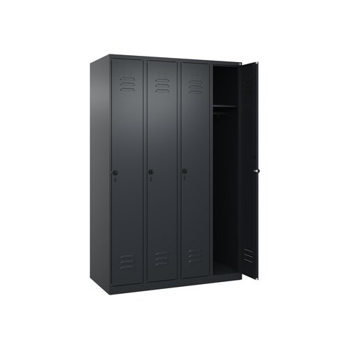 C+P Kleiderspind Classic PLUS mit Sockel 1.200 x 1.850 x 500 mm (B x H x T) schwarzgrau