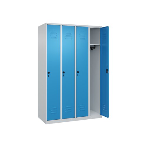C+P Kleiderspind Classic PLUS mit Sockel 1.200 x 1.850 x 500 mm (B x H x T) lichtgrau