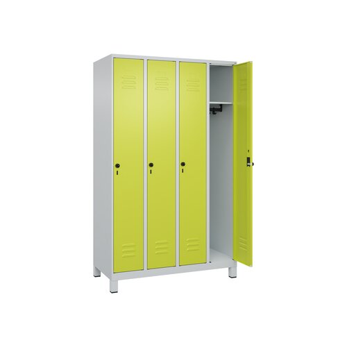 C+P Kleiderspind Classic PLUS mit Standfuß 1.200 x 1.950 x 500 mm (B x H x T) lichtgrau