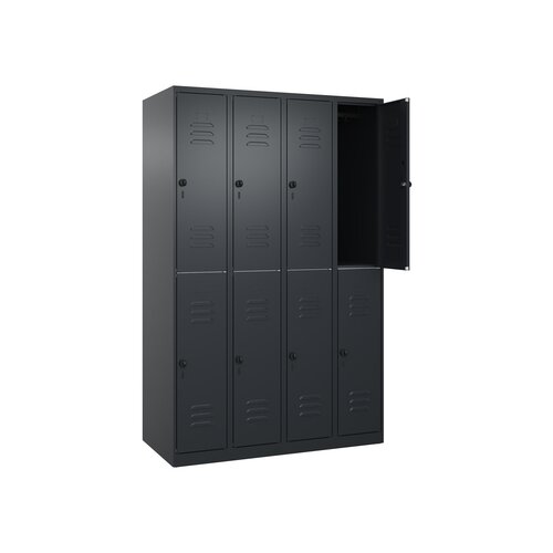 C+P Kleiderspind Classic PLUS mit Sockel 1.200 x 1.850 x 500 mm (B x H x T) schwarzgrau