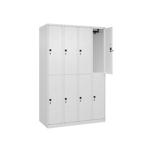 C+P Kleiderspind Classic PLUS mit Sockel 1.200 x 1.850 x 500 mm (B x H x T) verkehrsweiß