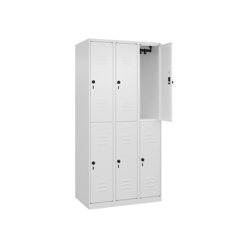 C+P Kleiderspind Classic PLUS mit Sockel 900 x 1.850 x 500 mm (B x H x T) verkehrsweiß