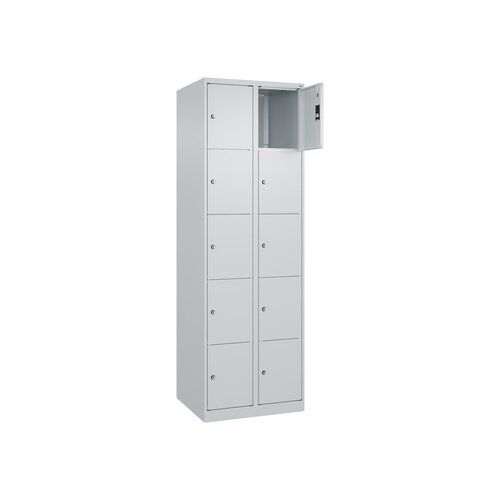 C+P Schließfachschrank Classic PLUS mit Sockel 2 Abteile 10 Fächer lichtgrau