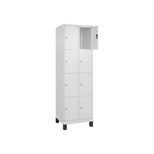C+P Schließfachschrank Classic PLUS mit Standfuß 8 Fächer verkehrsweiß