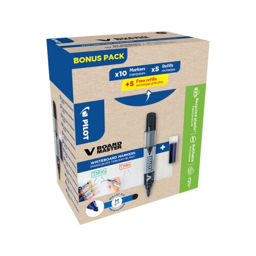 PILOT Whiteboard-/Flipchartmarker V-Board Master BeGreen 10 St./Pack.