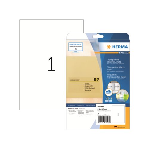 HERMA Folienetikett SPECIAL 210 x 297 mm (B x H)