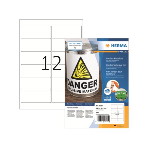 HERMA Folienetikett SPECIAL 99,1 x 42,3 mm (B x H) 480 Etik./Pack.