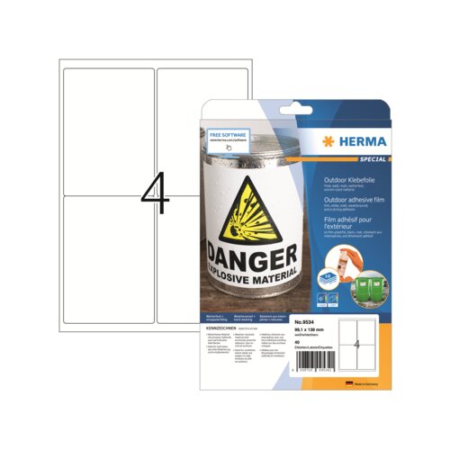 HERMA Folienetikett 99,1 x 139 mm (B x H) 40 Etik./Pack.