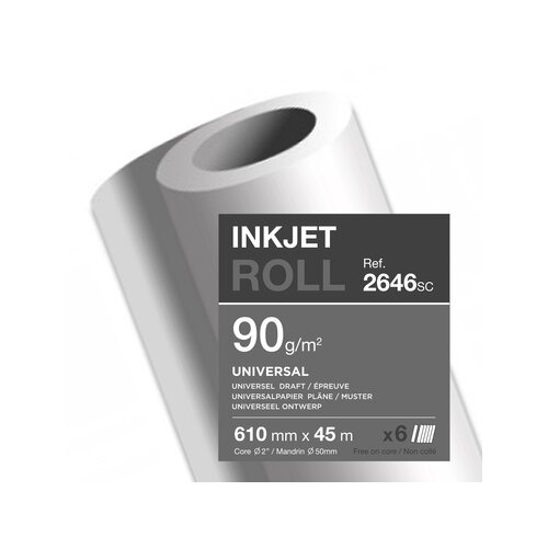 Clairefontaine Inkjetplotterpapier Inkjet Universal 90 g/m² 6 Rl./Pack.