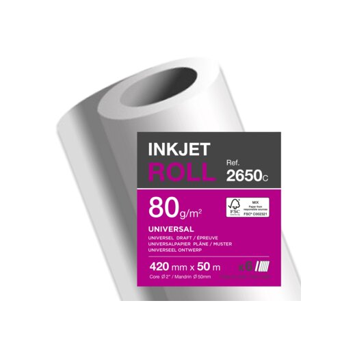 Clairefontaine Inkjetplotterpapier Inkjet Universal 80 g/m² 6 Rl./Pack.