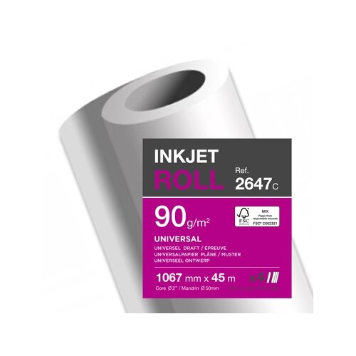 Clairefontaine Inkjetplotterpapier Inkjet Universal 90 g/m² 4 Rl./Pack.