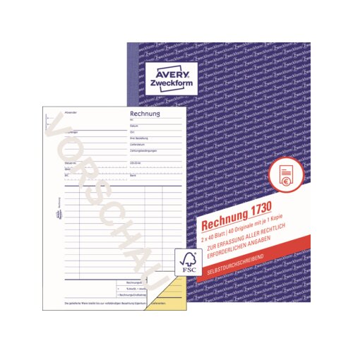 Avery Zweckform Rechnung 1730