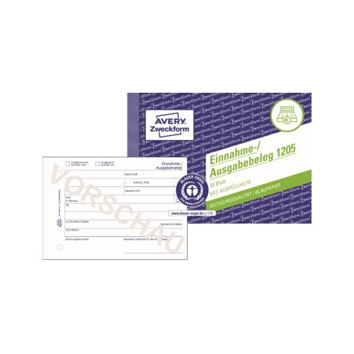 Avery Zweckform Einnahme-/Ausgabebeleg 1205