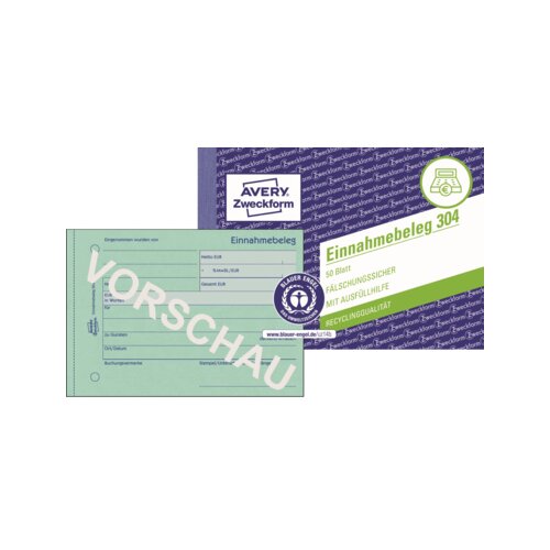 Avery Zweckform Einnahmebeleg 304