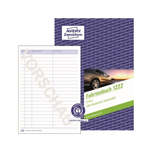 Avery Zweckform Fahrtenbuch 1222