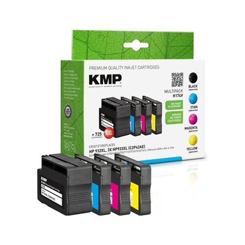 KMP Tintenpatrone Kompatibel mit HP 932XL schwarz, cyan, magenta, gelb