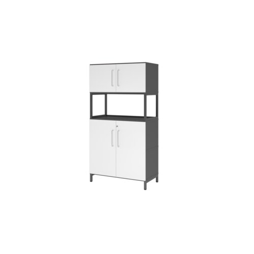 Hammerbacher Regalschrank FlexWall 4 Ordnerhöhen graphit