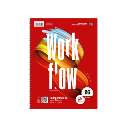 Staufen Collegeblock Style Work flow DIN A4 kariert mit Rand Lineatur 26