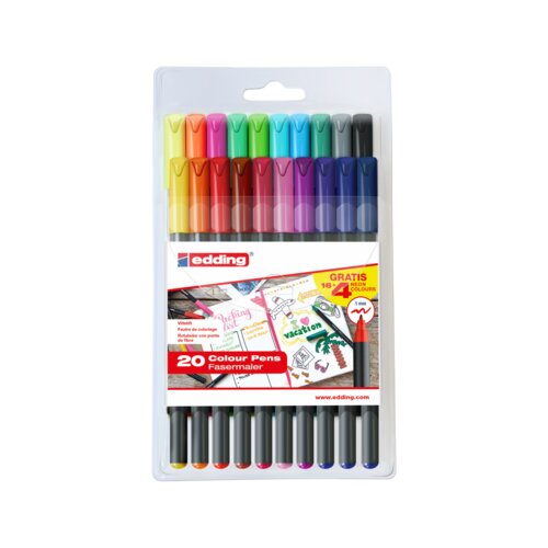 edding Fasermaler 1200 colourpen neon 16+4 St./Pack.