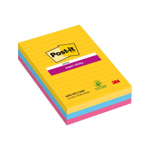 Post-it® Haftnotiz Super Sticky Notes Carnival Collection 101 x 152 mm (B x H)
