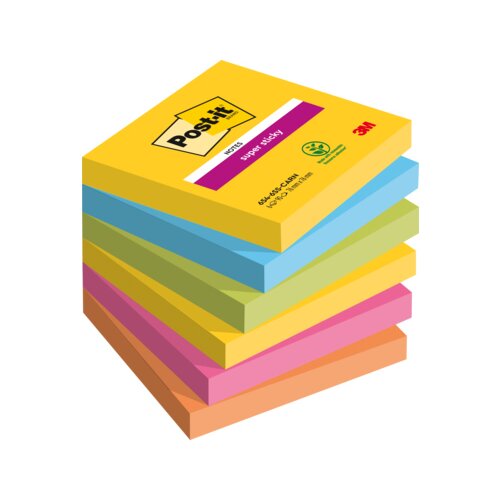 Post-it® Haftnotiz Super Sticky Notes Carnival Collection 76 x 76 mm (B x H)