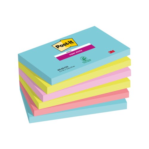 Post-it® Haftnotiz Super Sticky Notes Cosmic Collection 127 x 76 mm (B x H) 6 Block/Pack.