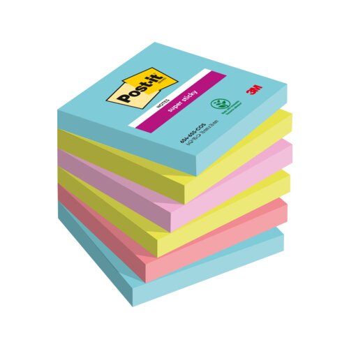 Post-it® Haftnotiz Super Sticky Notes Cosmic Collection 76 x 76 mm (B x H) 6 Block/Pack.
