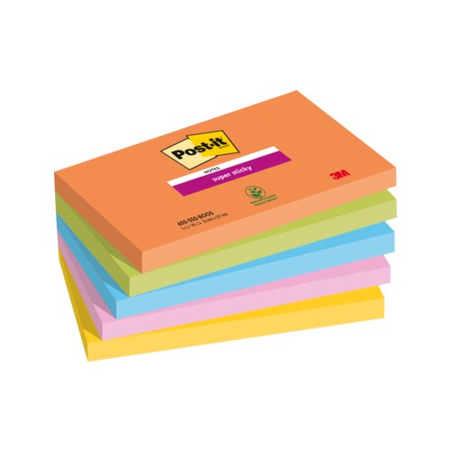 Post-it® Haftnotiz Super Sticky Notes Boost Collection 5 Block/Pack.