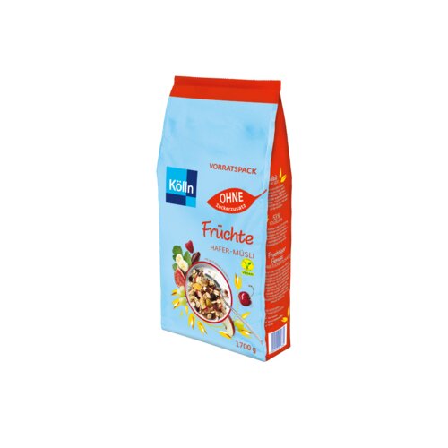 Kölln Müsli Früchte Hafer ohne Zucker 4 x 1.700 g/Pack.