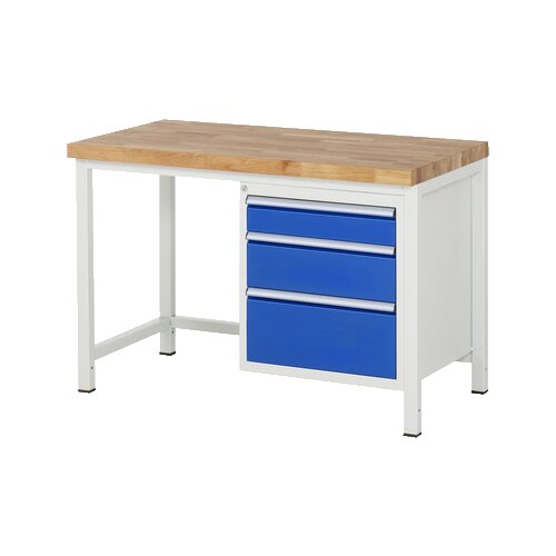 RAU Werkbank 8000 1.250 x 840-1.040 x 700 mm (B x H x T) 3 Schubladen