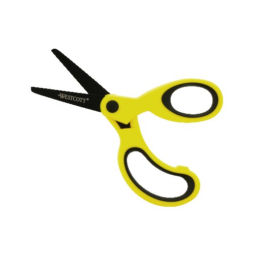Westcott Bastelschere NEON Colour Kids asymmetrisch, gerade, Langauge 130 mm