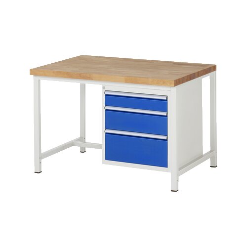 RAU Werkbank 8000 1.250 x 840-1.040 x 900 mm (B x H x T) 3 Schubladen