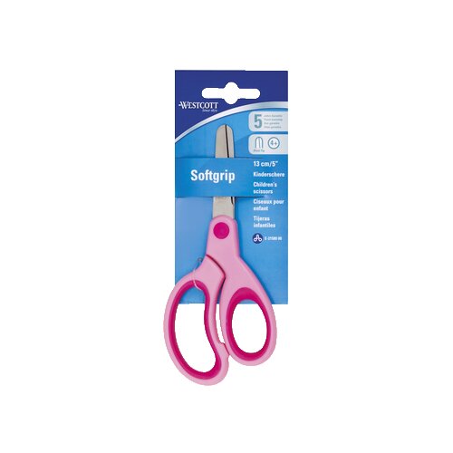 Westcott Bastelschere Kids asymmetrisch, gerade, Langauge 130 mm abgerundet