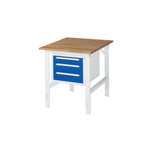 RAU Arbeitstisch Tom 750 x 760-1.080 x 1.000 mm (B x H x T) 25 mm 3 Schubladen