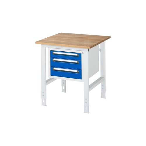 RAU Arbeitstisch Tom 750 x 760-1.080 x 800 mm (B x H x T) 25 mm 3 Schubladen