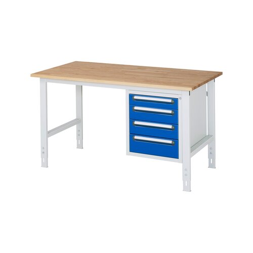 RAU Arbeitstisch Tom 1.500 x 760-1.080 x 800 mm (B x H x T) 25 mm 4 Schubladen