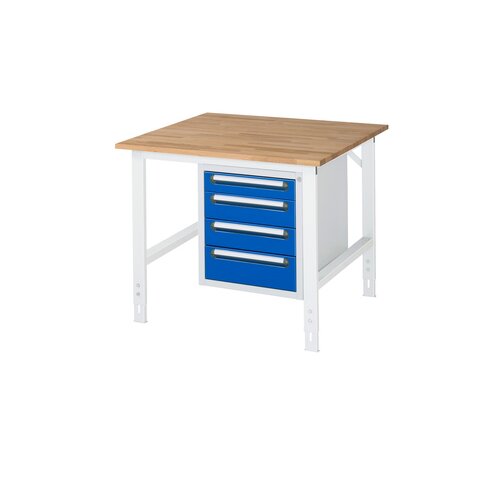 RAU Arbeitstisch Tom 1.000 x 760-1.080 x 1.000 mm (B x H x T) 25 mm 4 Schubladen