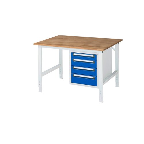 RAU Arbeitstisch Tom 1.250 x 910-1.230 x 1.000 mm (B x H x T) 25 mm 4 Schubladen