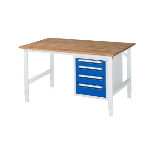RAU Arbeitstisch Tom 1.500 x 760-1.080 x 1.000 mm (B x H x T) 25 mm 4 Schubladen