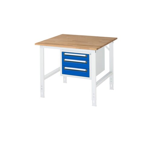 RAU Arbeitstisch Tom 1.000 x 760-1.080 x 1.000 mm (B x H x T) 25 mm 3 Schubladen