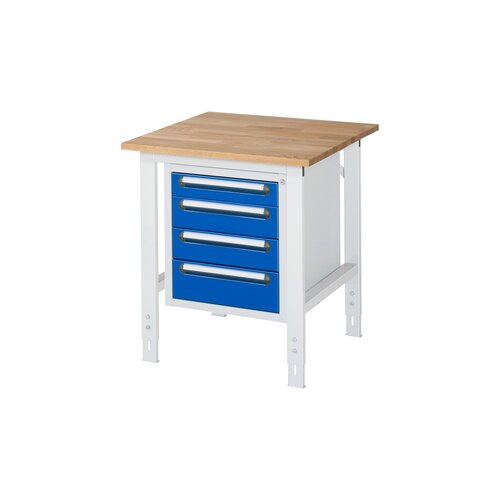 RAU Arbeitstisch Tom 750 x 760-1.080 x 800 mm (B x H x T) 25 mm 4 Schubladen