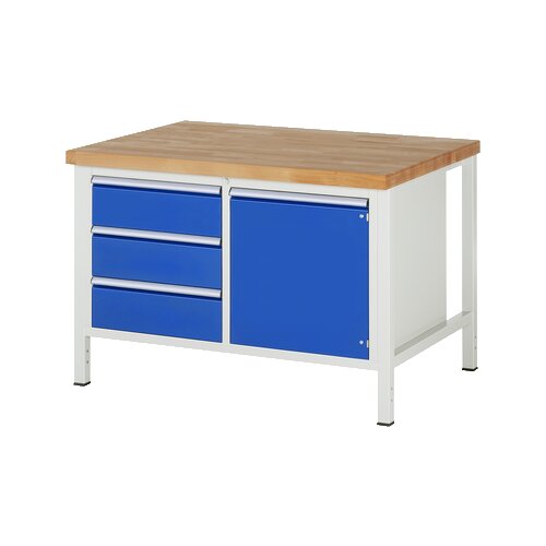 RAU Werkbank 8000 1.250 x 840-1.040 x 900 mm (B x H x T) 3 Schubladen