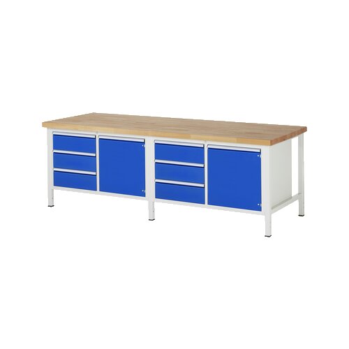 RAU Werkbank 8000 2.500 x 840-1.040 x 900 mm (B x H x T) 6 Schubladen