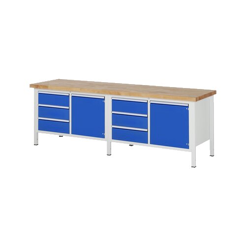 RAU Werkbank 8000 2.500 x 840-1.040 x 700 mm (B x H x T) 6 Schubladen