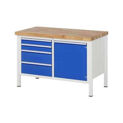 RAU Werkbank 8000 1.250 x 840-1.040 x 700 mm (B x H x T) 4 Schubladen